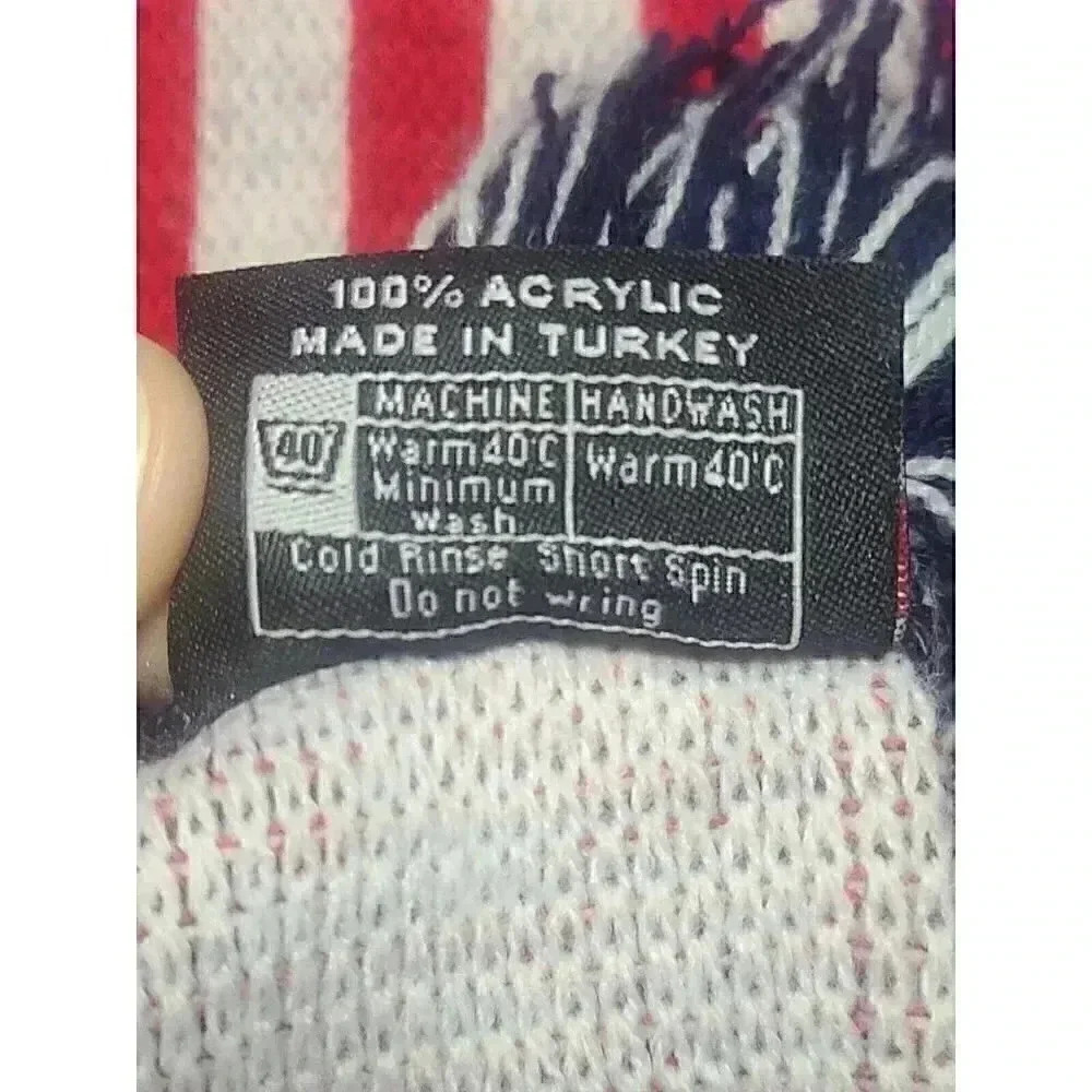 Ruffneck Scarves Red White USA Reversible 64" Stars Stripes One Nation O… - Picture 4 of 4